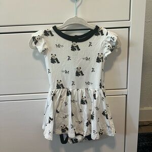 Kyte BABY Panda Print Twirl Bodysuit Dress (6-12 Months)